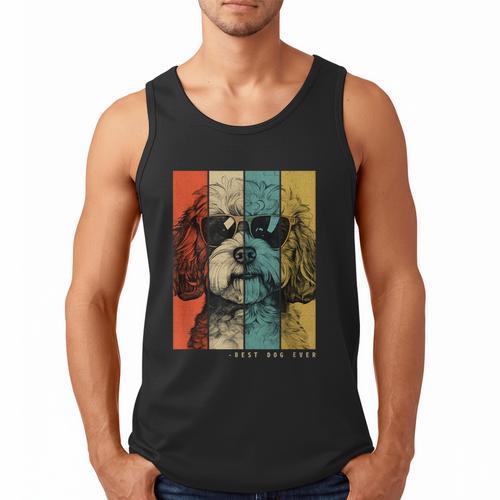 Vintage Maltipoo Dog Mom Dad Kids Men Women Men Tank Top - Father's Day Fun