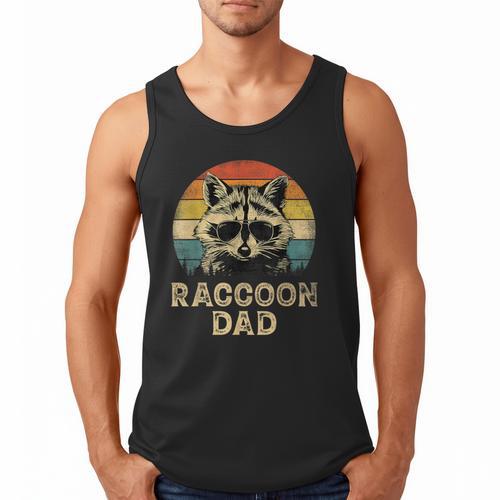 Vintage Raccoon Dad Raccoon Lovers Daddy Father's Day Men Tank Top - Father's Day Fun