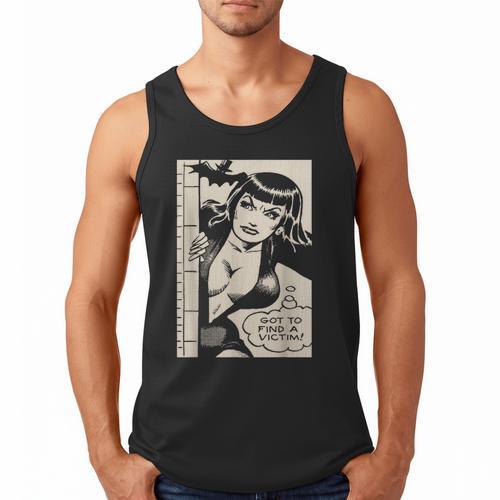 Vintage Vampire Bat Vampire Pin Up Girl Horror Comic Book Men Tank Top - Bookorys