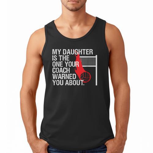 Volleyball Mom Dad Parent Shirt Daughter Player Men Tank Top - Father's Day Fun