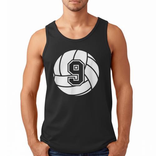 Volleyball Player 9 Volleyball Mom Dad Jersey Number 9 Men Tank Top - Father's Day Fun