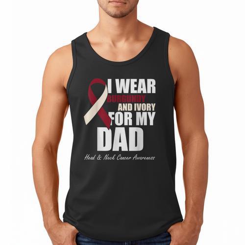 I Wear Burgundy Ivory For My Dad Oral Head Neck Cancer Men Tank Top - Father's Day Fun