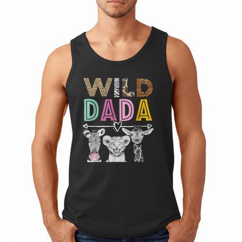 Wild Dada Zoo Theme Birthday Safari Jungle Matching Party Men Tank Top - Father's Day Fun