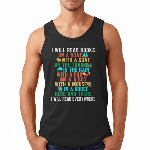 I Will Read Book On Boat Words For Kids Men Tank Top - Bookorys UK
