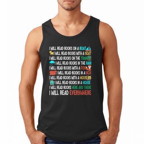 I Will Read Books On A Boat & Everywhere Reading Book Men Tank Top - Bookorys