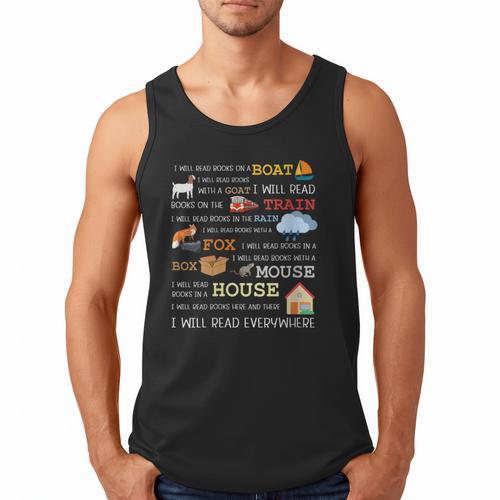 I Will Read Books On a Boat & Everywhere Reading Men Tank Top - Bookorys