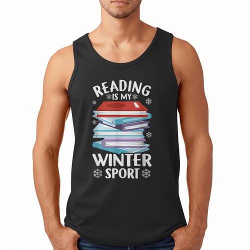 Winter Reading Book Bookworm Winter Men Tank Top - Bookorys