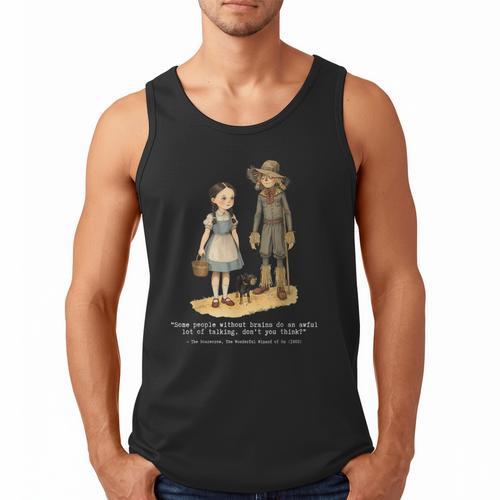 Wizard Of Oz Book Quote Scarecrow Dorothy Retro Drawing Men Tank Top - Bookorys