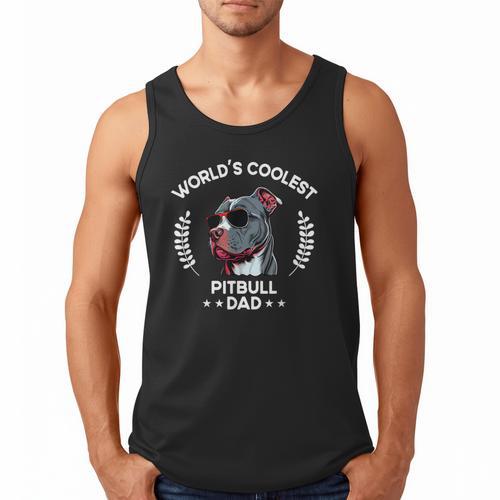 World's Coolest Dog Dad Papa Men Pitbull Men Tank Top - Father's Day Fun