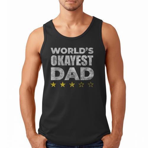 Worlds Okayest Dad Vintage Style Men Tank Top - Father's Day Fun
