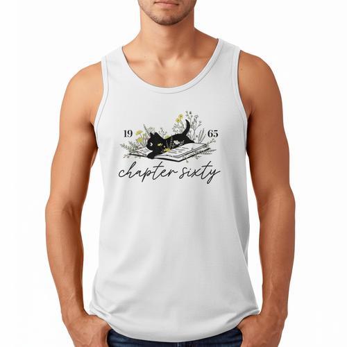 1965 Chapter Sixty Book Cat Lover 60th Birthday For Men Women Men Tank Top - Bookorys