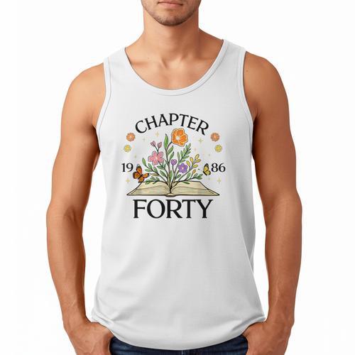 1986 Chapter Forty 40th Birthday Wildflower Book Men Tank Top - Bookorys DE