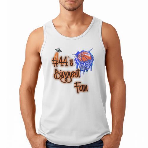 44 Biggest Fan Of Basketball Player Number 44 Dad Mom Men Tank Top - Father's Day Fun