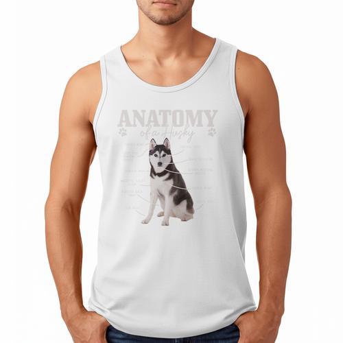 Anatomy Of A Siberian Husky Cute Dog Husky Mom Dad Men Tank Top - Father's Day Fun
