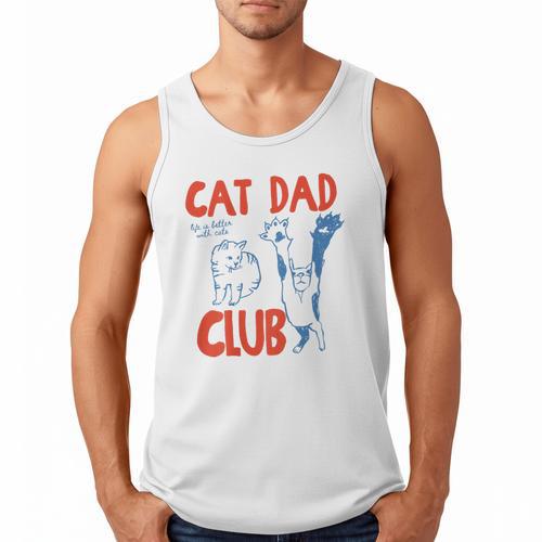 ON Back Cat Dad Club Life Is Better With Cats Father's Day Men Tank Top - Father's Day Fun