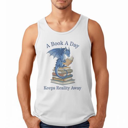 A Book A Day Keeps Reality Away Premium Tri-Blend Men Tank Top - Bookorys UK