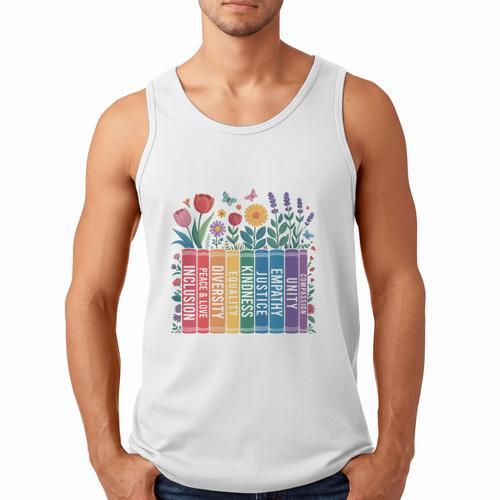 Book Flower Radicalized By Basic Decency Feminist Leftist Men Tank Top - Bookorys