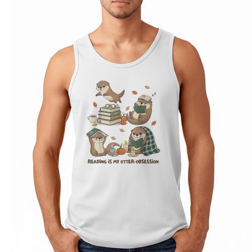 Book Lover Bookish Bookworm Reading Is My Otter-Obsession Men Tank Top - Bookorys CA