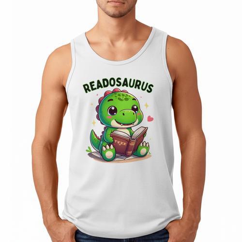 Book Lover Reading Dinosaur Readosaurus Library Men Tank Top - Bookorys AU