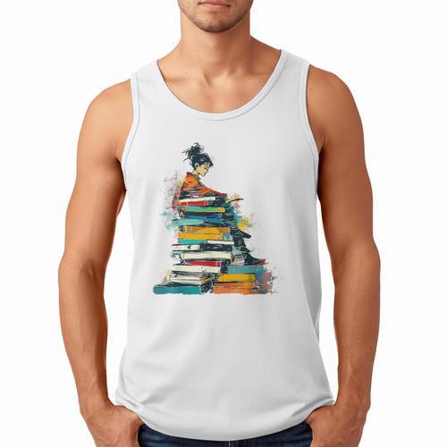 Books Abstract Artist Women Art Painting Books Men Tank Top - Bookorys