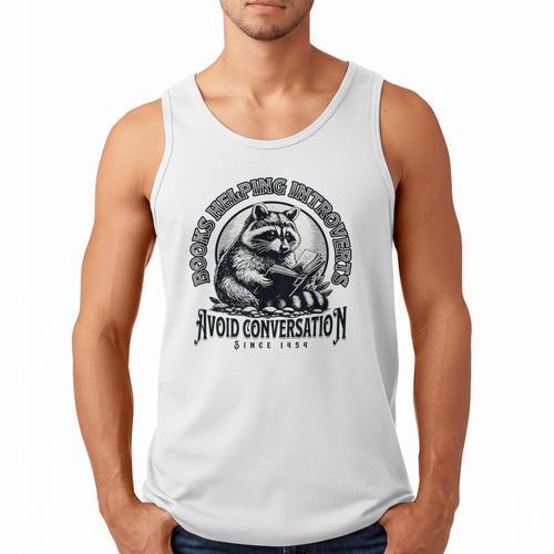 Books Helping Introvert Avoid Conversation Since 1454 Men Tank Top - Bookorys