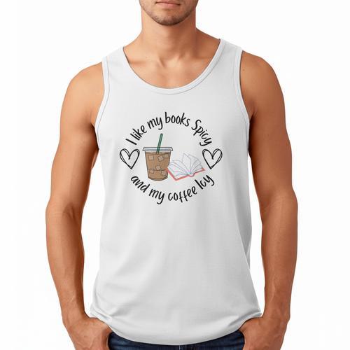 I Like My Books Spicy And My Coffee Icy Books Booktok Men Tank Top - Bookorys