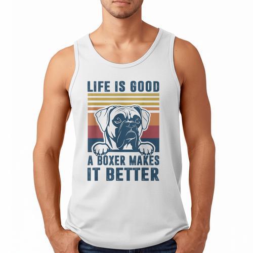 Boxer Dog For Men Women Boxer Dog Dad Mom Small Men Tank Top - Father's Day Fun