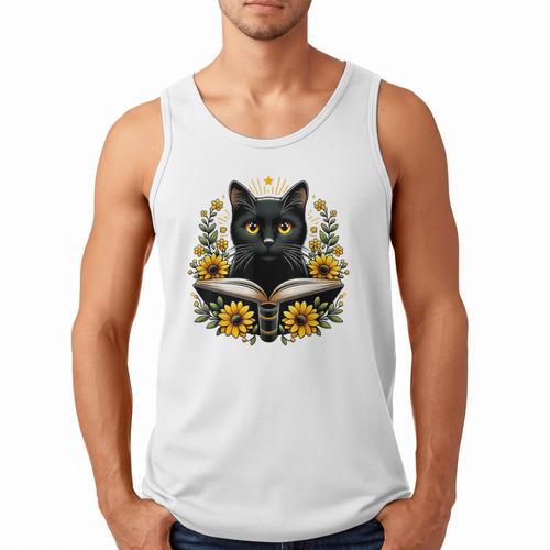 Cat For Women Book Lover Cute Cat And Book Men Tank Top - Bookorys