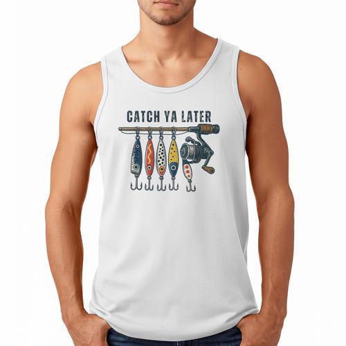 Catch Ya Later Vintage Fishing Lures Outdoor Dad Son Men Tank Top - Father's Day Fun