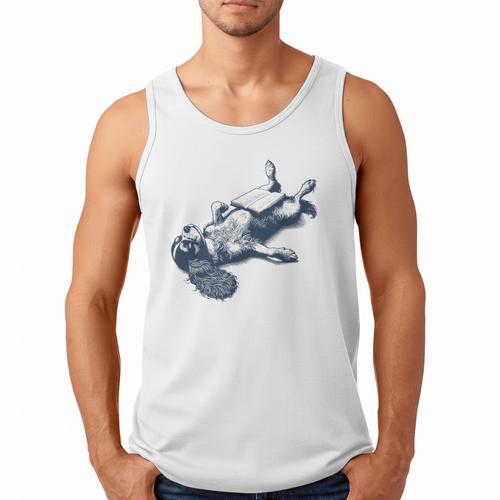 Cavalier King Charles Spaniel Book Nap Vintage Dog Mom Dad Men Tank Top - Bookorys
