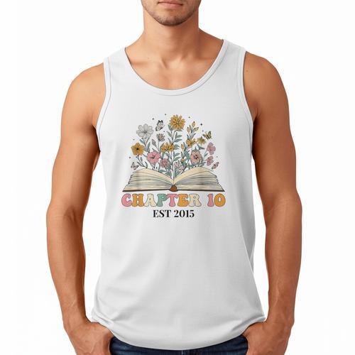 Chapter 10 Years Old 10th Birthday Wildflower Book Lover Men Tank Top - Bookorys