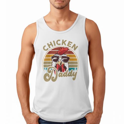 Chicken-Shirt Rooster Daddy Vintage Farmer Dad Father Men Tank Top - Father's Day Fun