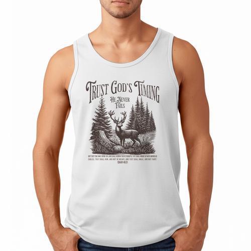 Christian Jesus Bible Verse Deer Elk Buck Hunting Dad Hunter Men Tank Top - Father's Day Fun