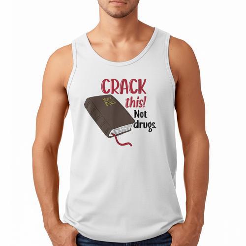 Christian Quote Holy Bible Crack This Book Not Drugs Men Tank Top - Bookorys UK