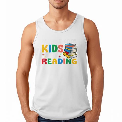 All The-Cool Kids Are Reading Teacher Book Lover Librarian Premium Men Tank Top - Bookorys