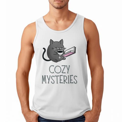 Cozy Mysteries Coffee And Novel For Book Lovers Men Tank Top - Bookorys