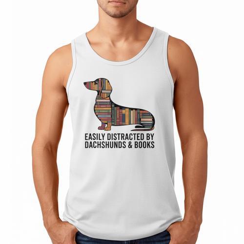 Dachshund Dog Dachshund Decor Books Nerds Dachshund Men Tank Top - Bookorys
