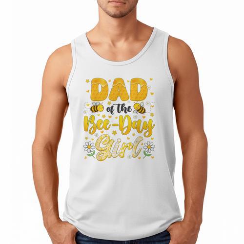 Dad Of The Bee Day Girl Flower Birthday Family Matching Men Tank Top - Father's Day Fun