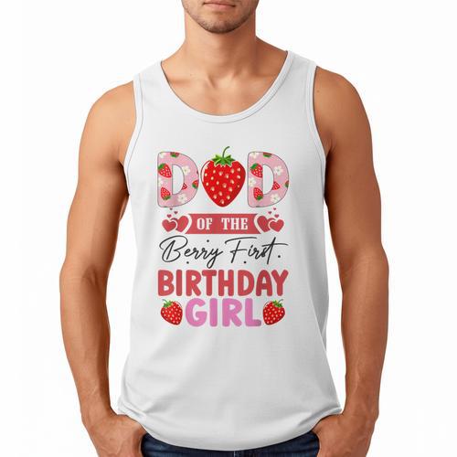 Dad Of The Berry First Birthday Girl Sweet Strawberry Men Tank Top - Father's Day Fun