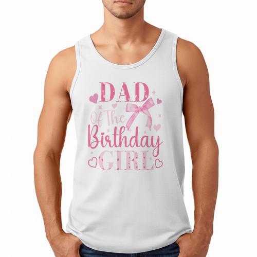 Dad Of The Birthday Girl Bow Cute Pink Matching Family Party Men Tank Top - Father's Day Fun