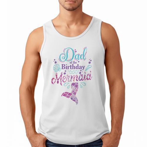 Dad Of The Birthday Mermaid Birthday Party Mermaid Dad Men Tank Top - Father's Day Fun