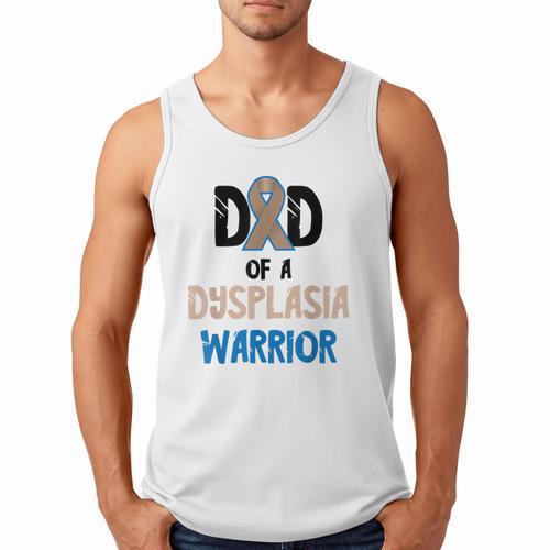 Dad Of A Hip Dysplasia Warrior Beige Blue Hip Dysplasia Men Tank Top - Father's Day Fun