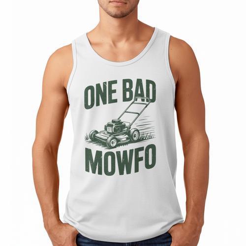 Dad Lawn Mowing One Bad Mowfo Mower Dad Gardening Men Tank Top - Father's Day Fun