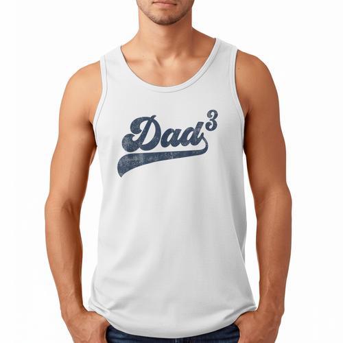 Dad3 Dad Cubed Father Of Three Daddy 3 Third Time Dad Men Tank Top - Father's Day Fun