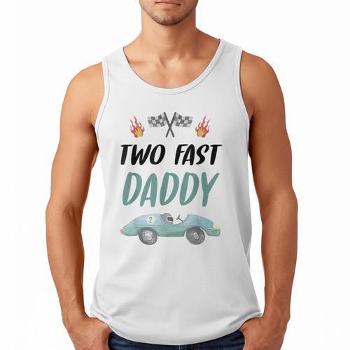 Daddy Dad 2nd Birthday Two Fast Race Car Second Bday Party Men Tank Top - Father's Day Fun