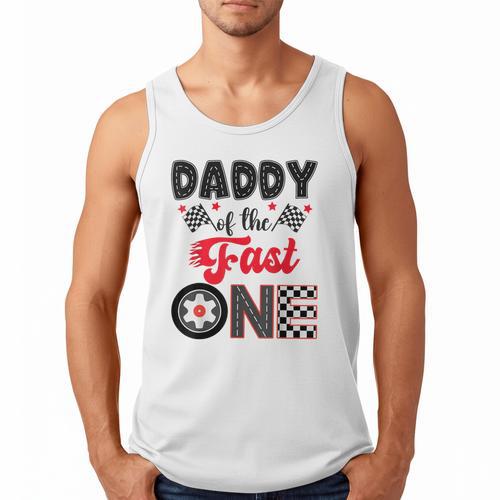 Daddy Of The Fast One Car Racing Dad 1St Birthday Boy Men Tank Top - Father's Day Fun