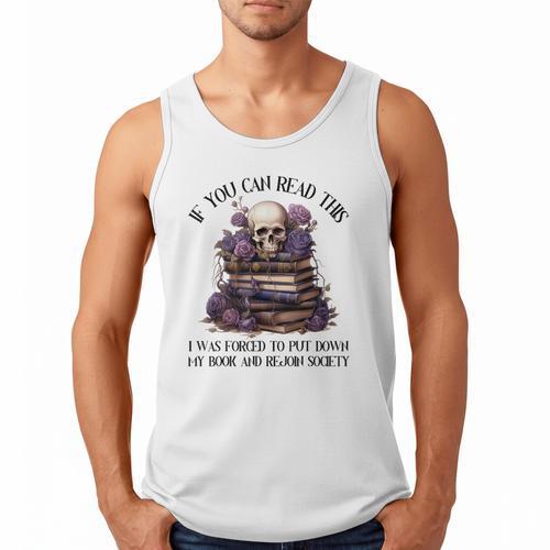 Dark Romance Merch I Put Down My Book Lover Spicy Skeleton Men Tank Top - Bookorys CA