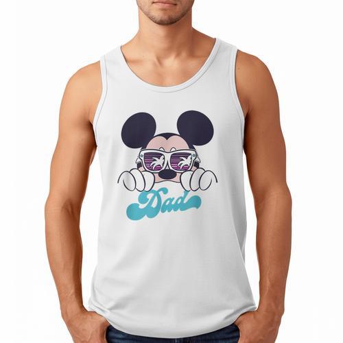 Disney Mickey And Friends Cool Mickey Summer Vibes Dad Logo Men Tank Top - Father's Day Fun