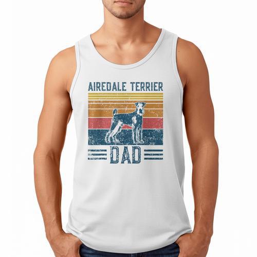 Dog Airedale Terrier Dad Vintage Airedale Terrier Dad Men Tank Top - Father's Day Fun