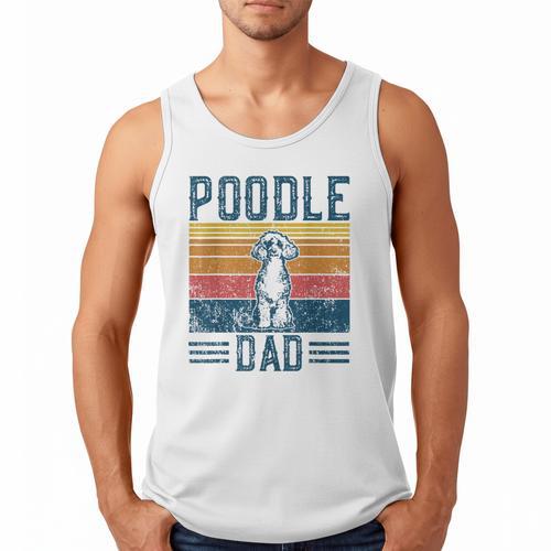 Dog Dad Vintage Poodle Dad Men Tank Top - Father's Day Fun